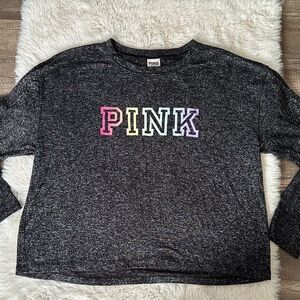 PINK Victoria's Secret Black and Gray Knit Top